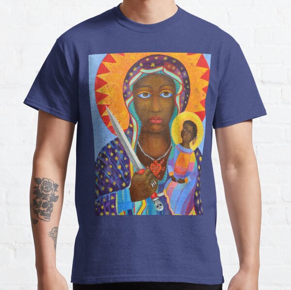 Erzulie Dantor, Haitian voodoo art, Erzulie Dantor, Vodoo art. Erzulie Danto painting. Danthor or Ezili picture, Haitian Lwa, Black Virgin Madonna, African - New Orlean Mambo Classic T-Shirt