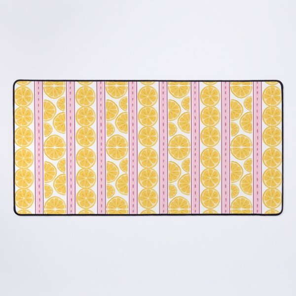 Item preview, Vibrant Yellow Lemon Slices With Pink Stripes Design designed and sold by JaselviiStudio.