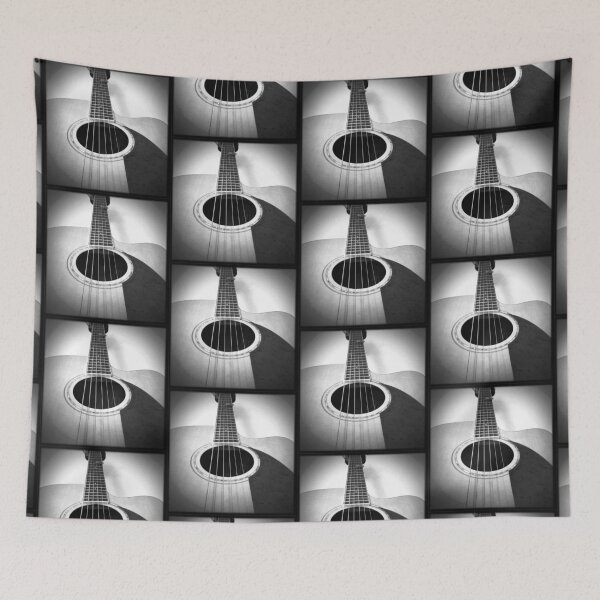 Item preview, acoustic guitar music musician black white photograph gift designed and sold by cheekylorns.