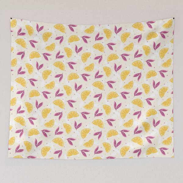 Item preview,  Cheerful Yellow Lemon And Leaf Design On Beige Brown  designed and sold by JaselviiStudio.
