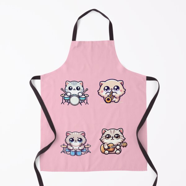 Item preview, Kawaii musical kittens playing the guitar and drums designed and sold by BritishDelights.