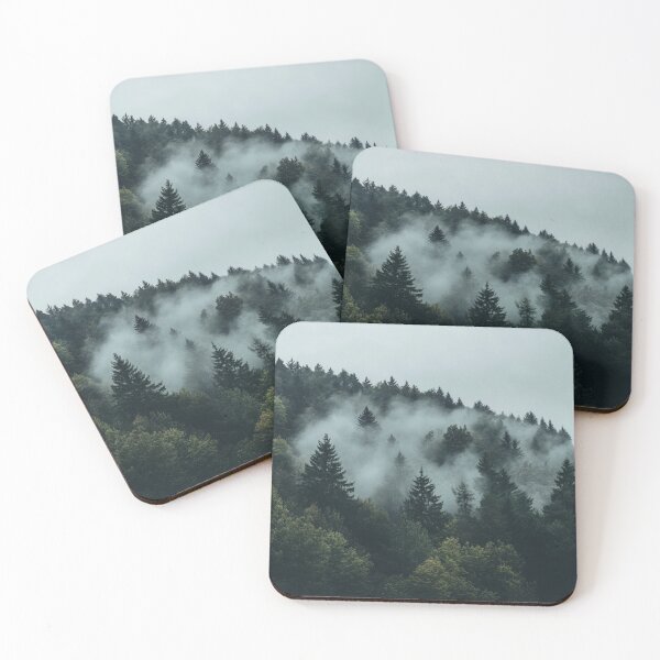 Item preview, Dark Foggy Forest Landscape, Forest Poster designed and sold by NicolasGlowArt.