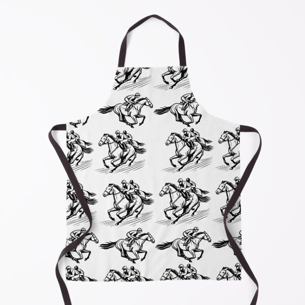 Item preview, Equestrian horse racing black and white pattern designed and sold by BritishDelights.