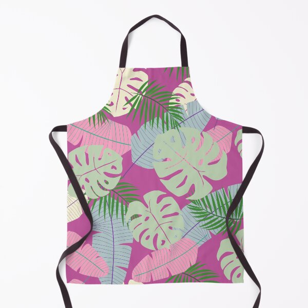 Item preview, Bold bright pink and green tropical leaf pattern designed and sold by BritishDelights.
