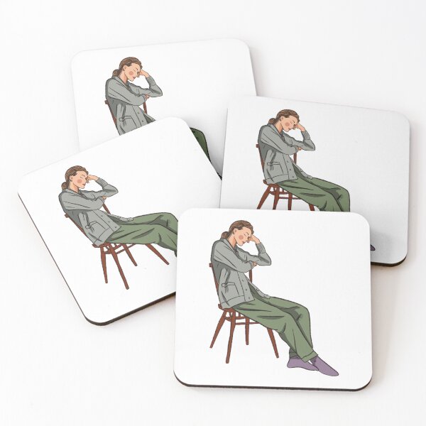 Item preview,  A woman in green pants is sitting on the chair  designed and sold by Hessah-HA.
