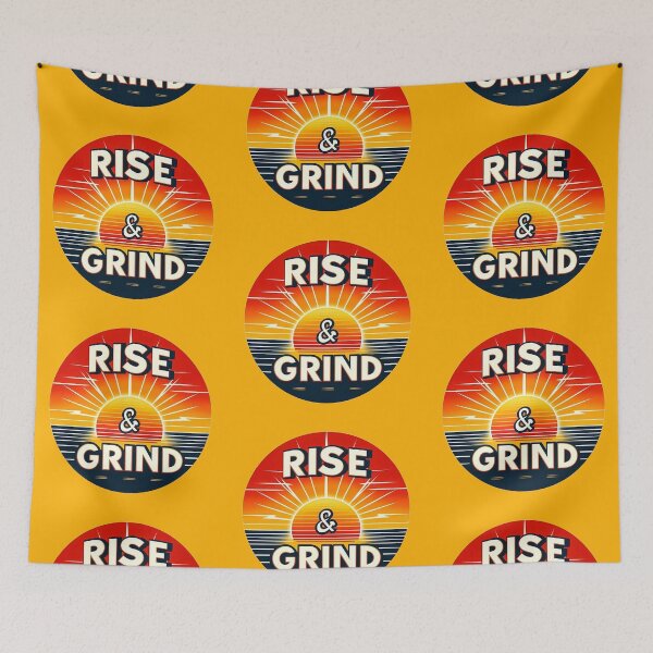 Item preview, Motivational Sunrise Design - Funny 'Rise & Grind' for Morning Enthusiasts designed and sold by 7Four1.