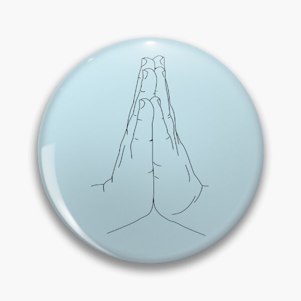 Item preview, Praying Hands Line Art Blue Version designed and sold by ClearAndHappy.