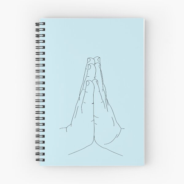 Item preview, Praying Hands Line Art Blue Version designed and sold by ClearAndHappy.