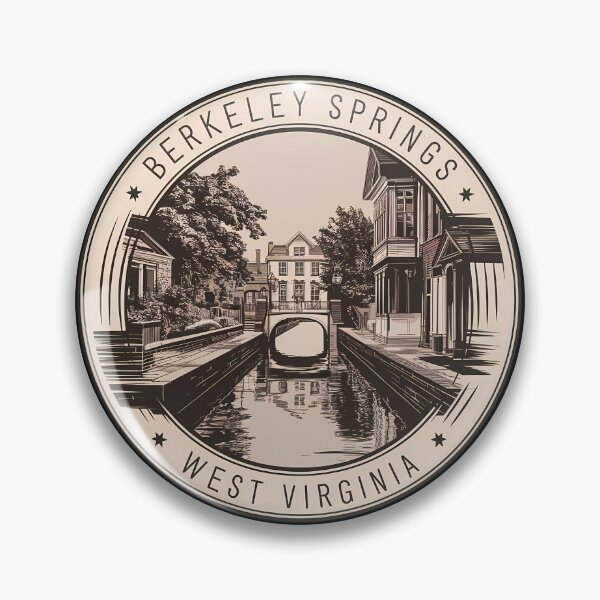 Item preview, Berkeley Springs West Virginia Illustration Travel Art Badge designed and sold by KrisSidDesigns.