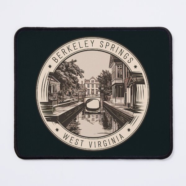 Item preview, Berkeley Springs West Virginia Illustration Travel Art Badge designed and sold by KrisSidDesigns.