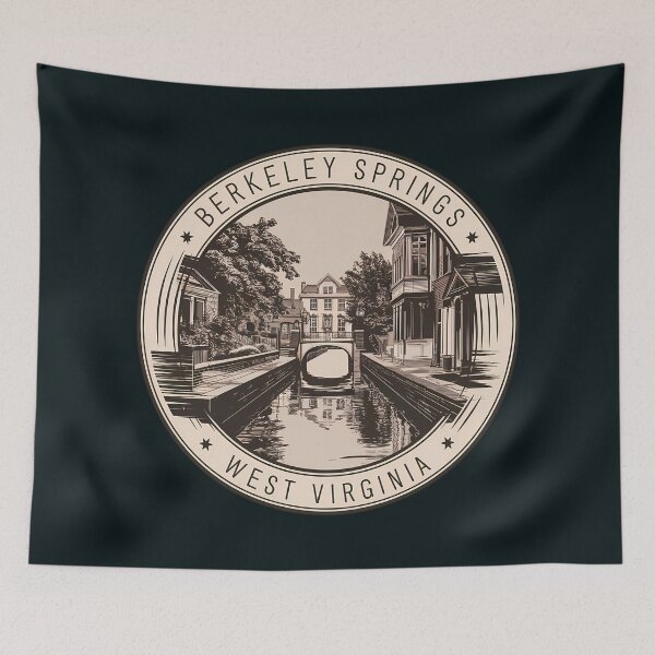 Item preview, Berkeley Springs West Virginia Illustration Travel Art Badge designed and sold by KrisSidDesigns.