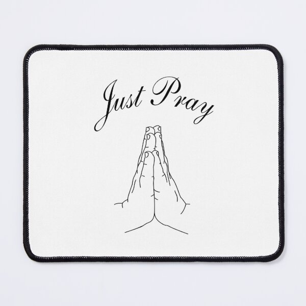 Item preview, Praying Hands Line Art With Text, Just Pray Version designed and sold by ClearAndHappy.