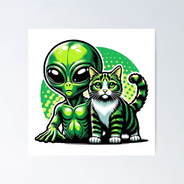 Item preview, Cat and Alien designed and sold by roswellboutique.