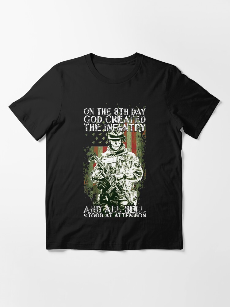 MILITARY T-SHIRT MENS S-2XL ON 8TH DAY GOD CREATED THE BRITISH ARMY VETERAN 