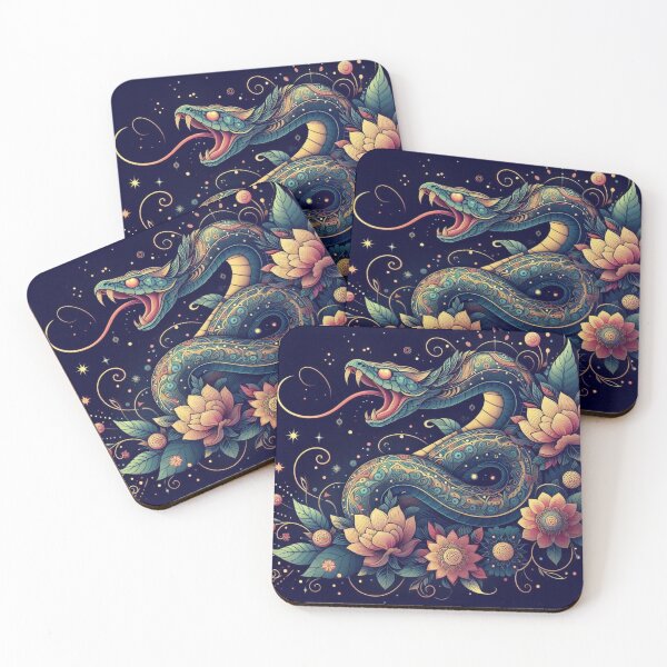 Item preview, Snake in flowers designed and sold by TheMysticCats.