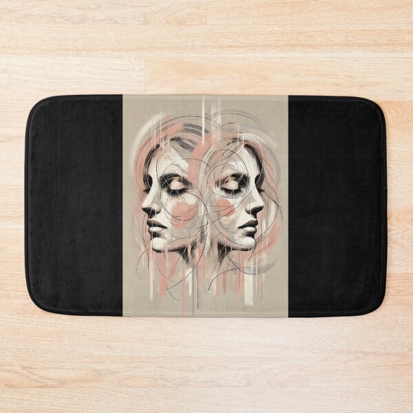 Item preview, Two Women’s Faces in White and Pastel Pink designed and sold by Blink Art Studio.