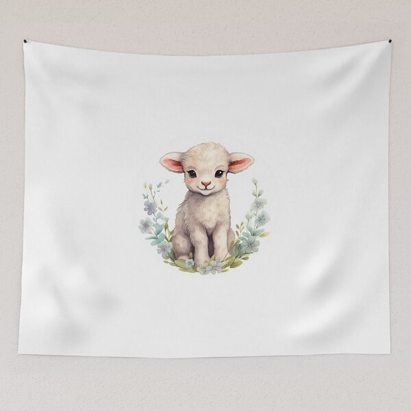 Item preview, Cute lamb // little lamb // flowers // majestic // lamb poster // baby lamb designed and sold by SMARTKIT  DESIGNAGENCY.
