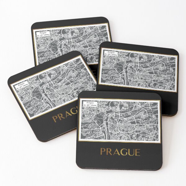 Item preview, Golden Prague city map designed and sold by RoseAesthetic.