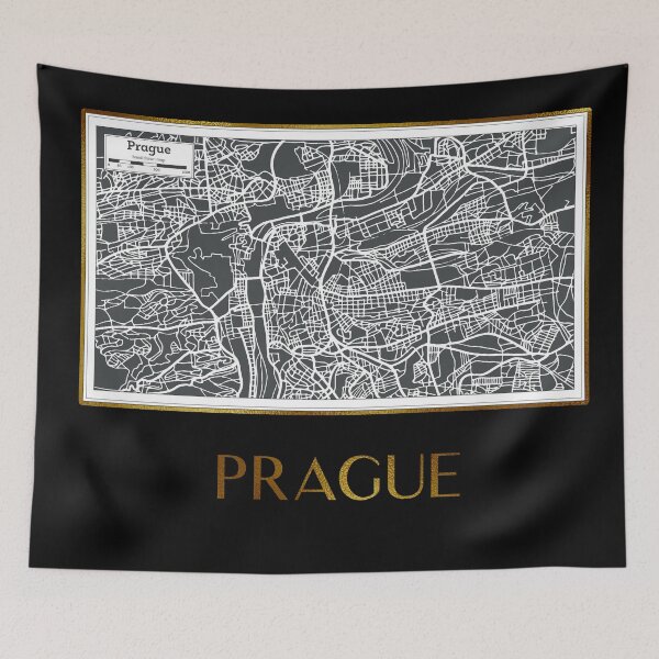 Item preview, Golden Prague city map designed and sold by RoseAesthetic.