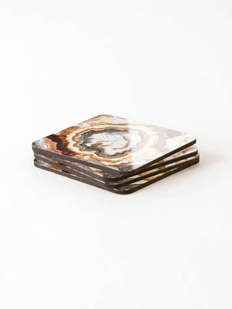 Thumbnail 4 of 5, Coasters (Set of 4), Rustic Earth Geode Pattern designed and sold by BirdsnStuff.