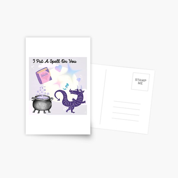 I Put A Spell On You Halloween Dragon Postcard
