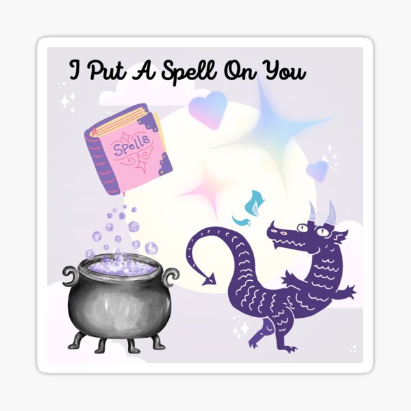 I Put A Spell On You Halloween Dragon Sticker