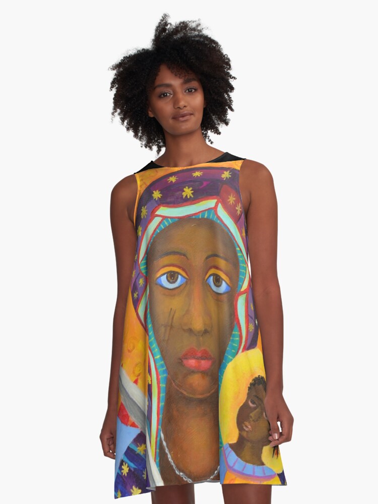 Robe Trapeze Oeuvre De La Vierge Noire De Pologne Vierge De Madonna Imprimer Vierge Marie De La Peinture De La Vierge Peinture Religieuse Par Tanabe Redbubble