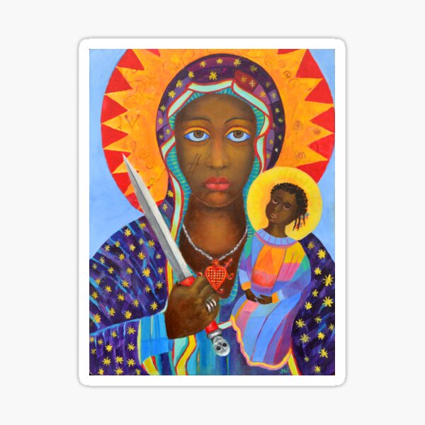 Black Madonna Poland artwork Polish Madonna print Virgin Mary painting Our Lady Religious painting Sticker