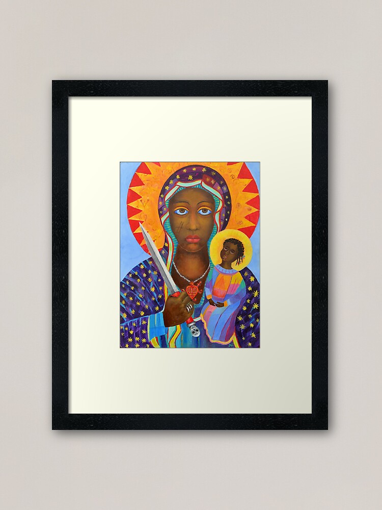 Impression Encadree Oeuvre De La Vierge Noire De Pologne Vierge De Madonna Imprimer Vierge Marie De La Peinture De La Vierge Peinture Religieuse Par Tanabe Redbubble