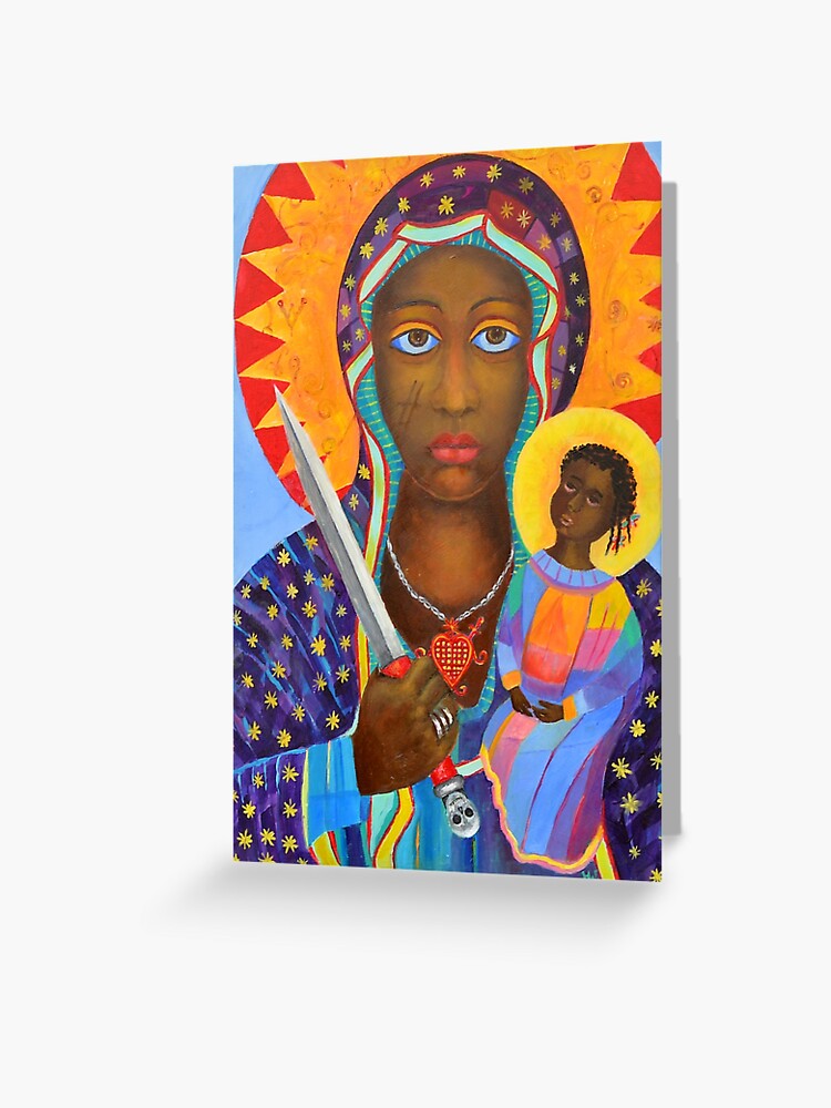 Carte De Vœux Oeuvre De La Vierge Noire De Pologne Vierge De Madonna Imprimer Vierge Marie De La Peinture De La Vierge Peinture Religieuse Par Tanabe Redbubble