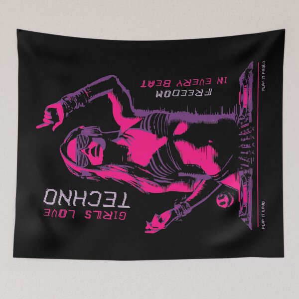 Item preview, Girls Love Techno - Techno Music Lover DJ designed and sold by Urban-Alien.