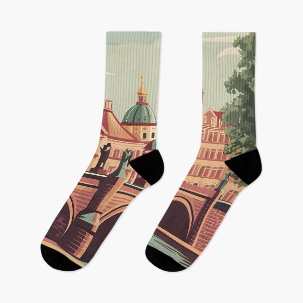 Item preview, Prague Czech Republic Travel Art Vintage designed and sold by KrisSidDesigns.