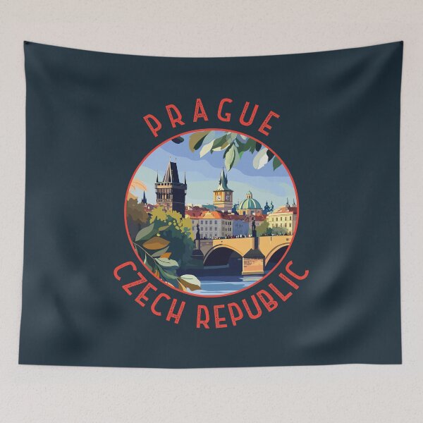 Item preview, Prague Czech Republic Retro Distressed Circle designed and sold by KrisSidDesigns.