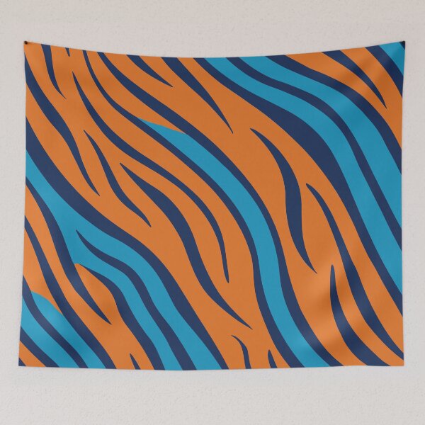Item preview, A tiger skin pattern Desing cin bold blue and orange stripes.  designed and sold by HEMRO.