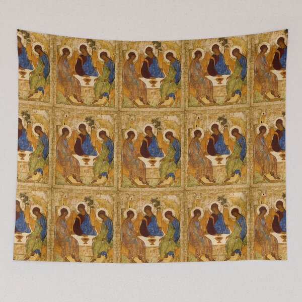 Item preview, Holy Trinity Painting Rublev Trinity Print Icon Christian Religious Wall art designed and sold by tanabe.