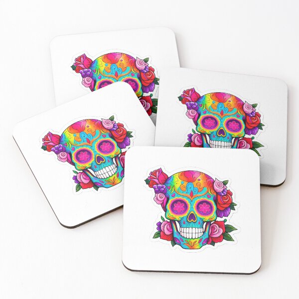 Item preview, Rainbow sugar skull designed and sold by MABbluefields.
