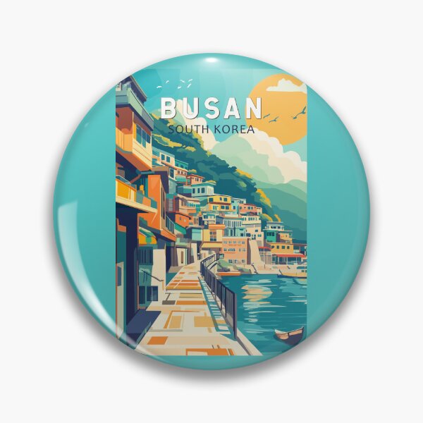 Item preview, Busan South Korea Travel Art Vintage designed and sold by KrisSidDesigns.