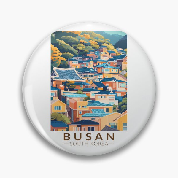 Item preview, Busan Gamcheon Culture Village Travel Art Vintage designed and sold by KrisSidDesigns.