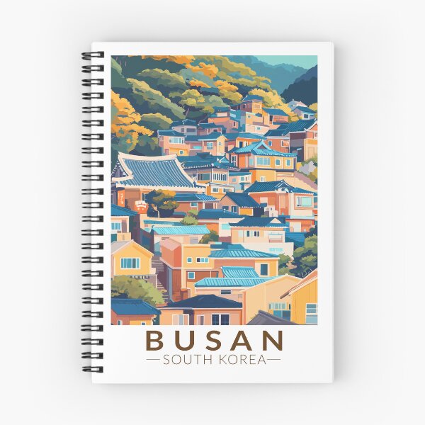 Item preview, Busan Gamcheon Culture Village Travel Art Vintage designed and sold by KrisSidDesigns.