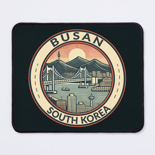 Item preview, Busan South Korea Illustration Travel Art Badge designed and sold by KrisSidDesigns.