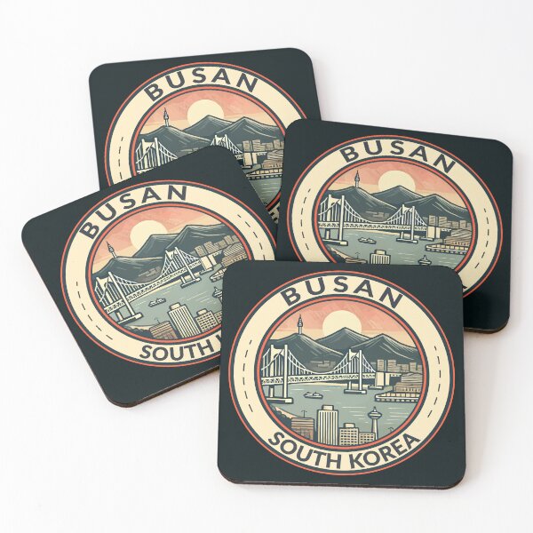 Item preview, Busan South Korea Illustration Travel Art Badge designed and sold by KrisSidDesigns.