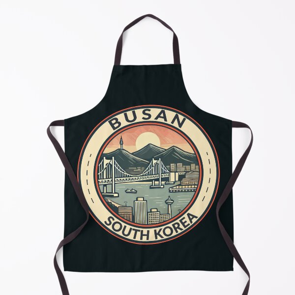 Item preview, Busan South Korea Illustration Travel Art Badge designed and sold by KrisSidDesigns.