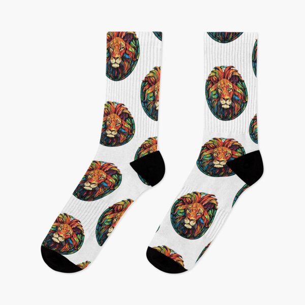 Item preview, King Lion in Stained Glass Style designed and sold by stainedglass101.