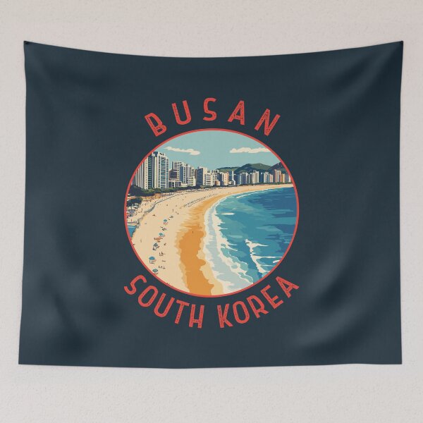 Item preview, Busan Haeundae Beach Retro Distressed Circle designed and sold by KrisSidDesigns.