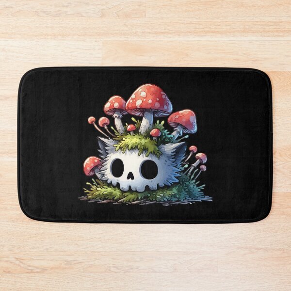 Item preview, Kawaii Overgrown Cat Skull Mushroom designed and sold by TomFrontierArt.