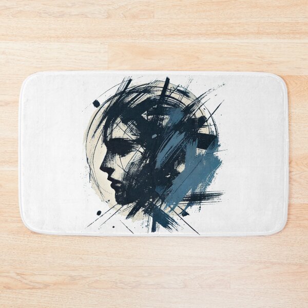 Item preview, Abstract Face in Black and Blue designed and sold by Blink Art Studio.