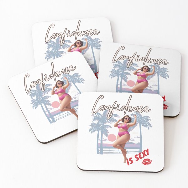 Item preview, Curvy Girl Wearing Pink Bikini Confidence is Sexy designed and sold by FreeStyleTrend.