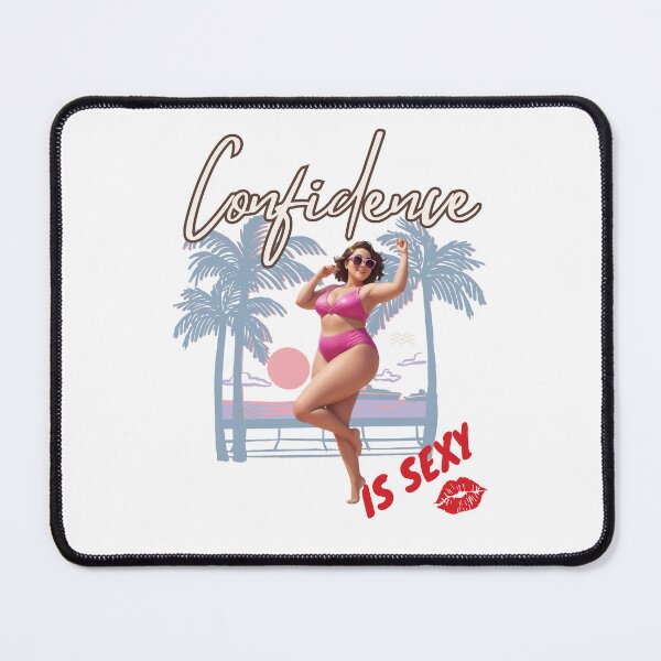 Item preview, Curvy Girl Wearing Pink Bikini Confidence is Sexy designed and sold by FreeStyleTrend.