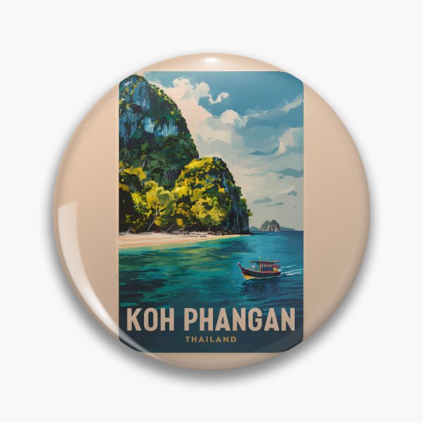 Item preview, Koh Phangan Thailand Travel Art Vintage designed and sold by KrisSidDesigns.