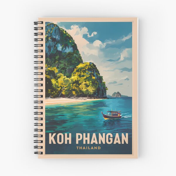 Item preview, Koh Phangan Thailand Travel Art Vintage designed and sold by KrisSidDesigns.